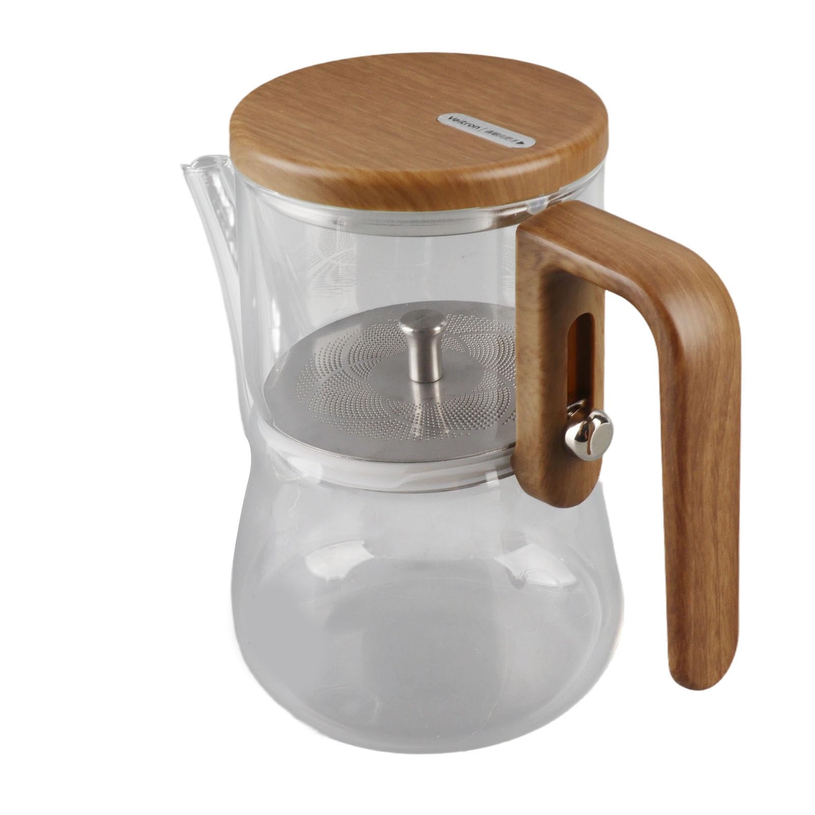 Eujgoov Czajniczek ze Szkła Magnetycznego o Pojemności 760 Ml, Szkło Borokrzemowe z Zaparzaczem, Krystalicznie Czysty do Herbaty Sypkiej, Idealny do Gorących i Zimnych Napojów