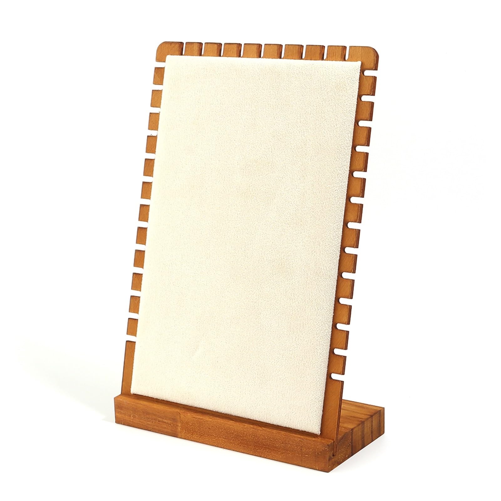 LNNXSZ Jewellery Stand Pine Wooden Necklace Frame L-shaped Jewelry Display Frame Pendant Support Jewelry Display Props For Jewelry Storage(M Beige)