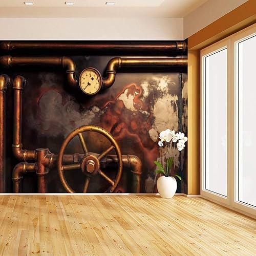 Miniatura 3 de Papel tapiz de pared estilo steampunk vintage para despegar y pegar, papel tapiz autoadhesivo, adhesivo de pared grande, película de vinilo