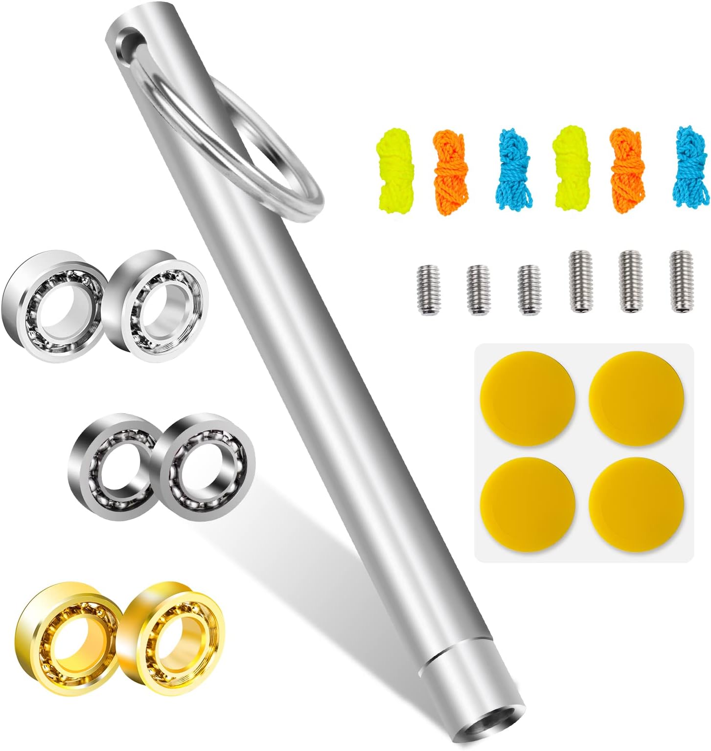 MAGICYOYO Complete Yoyo Bearing Pack - Golden Unresponsive + Size C Responsive + Removal Tool + 6 Strings + 6 Axles