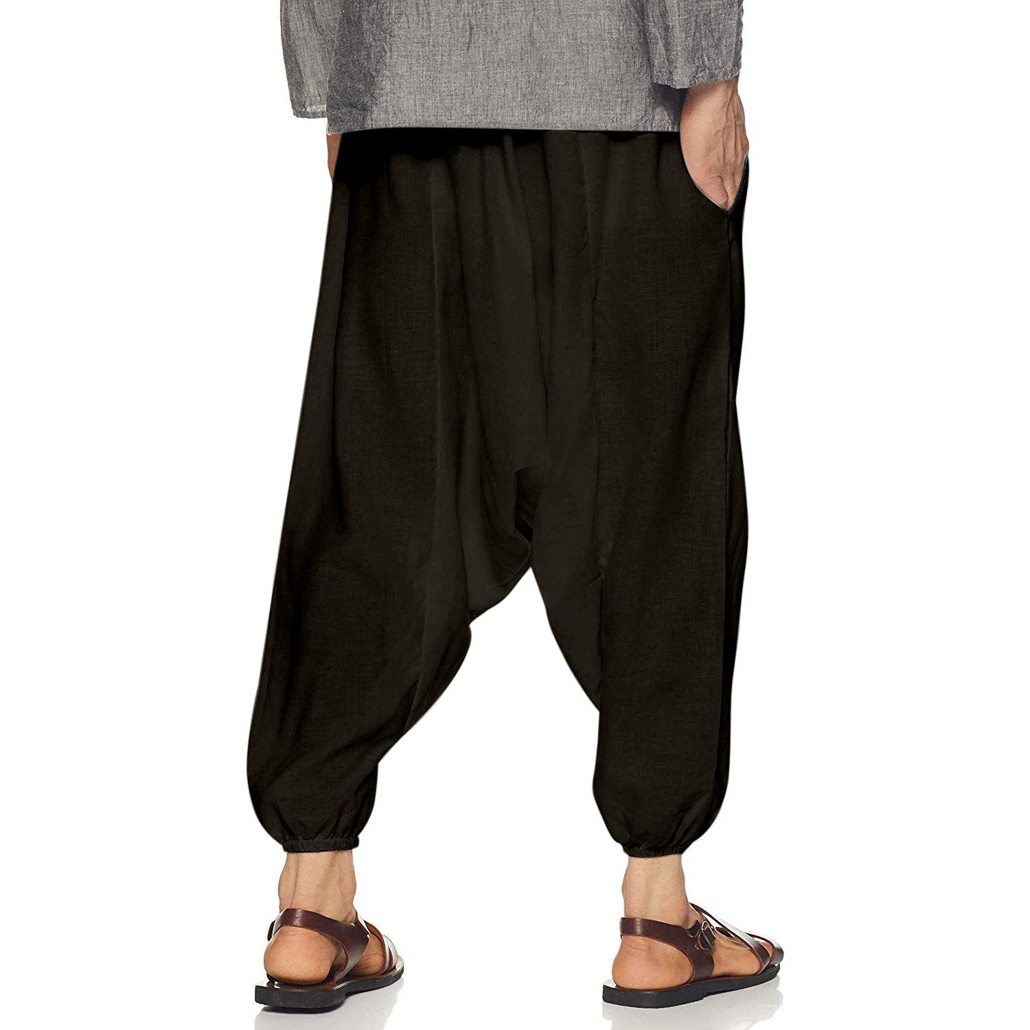TINSIE Men's & Women's Loose Fit Harem Pant Yoga Pant (TS Black Free Size)
