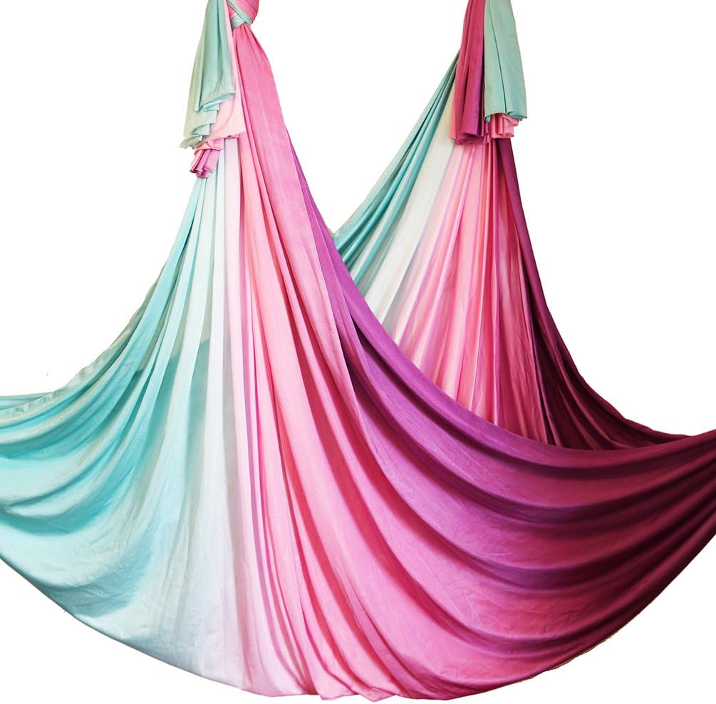 Aerial Yoga Hammock Aerial Pilates Silk Yoga Swing Set Inversion Equipment include daisy Chain, Pose Guide 5.5 yards