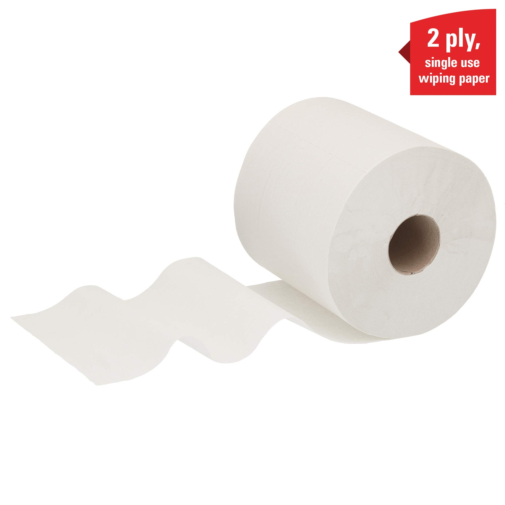 WypAll 7303 Rollo de dispensación central de paños de celulosa para la industria L20, 2 capas, blanco 6 rollos x 336 hojas