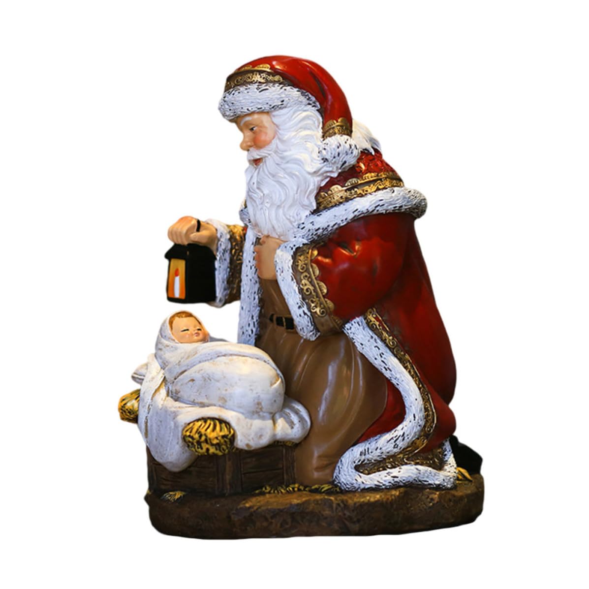 Resina Adorno Navideño de Papá Noel para Escritorio y Escaparate