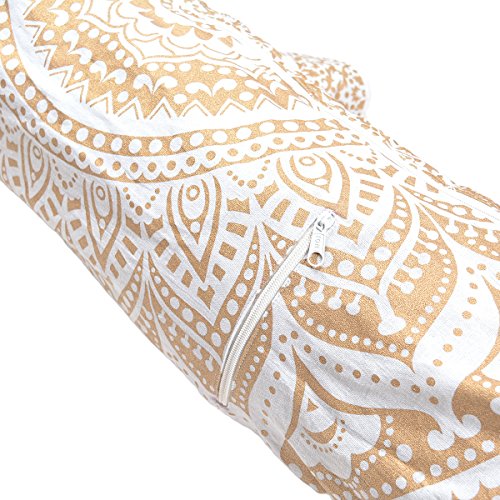 Pop Shop India Handmade Mandala Cotton Yoga Mat Bag With Shoulder Strap Yoga Bags And Carriers (Gold Mandala) #TOP3