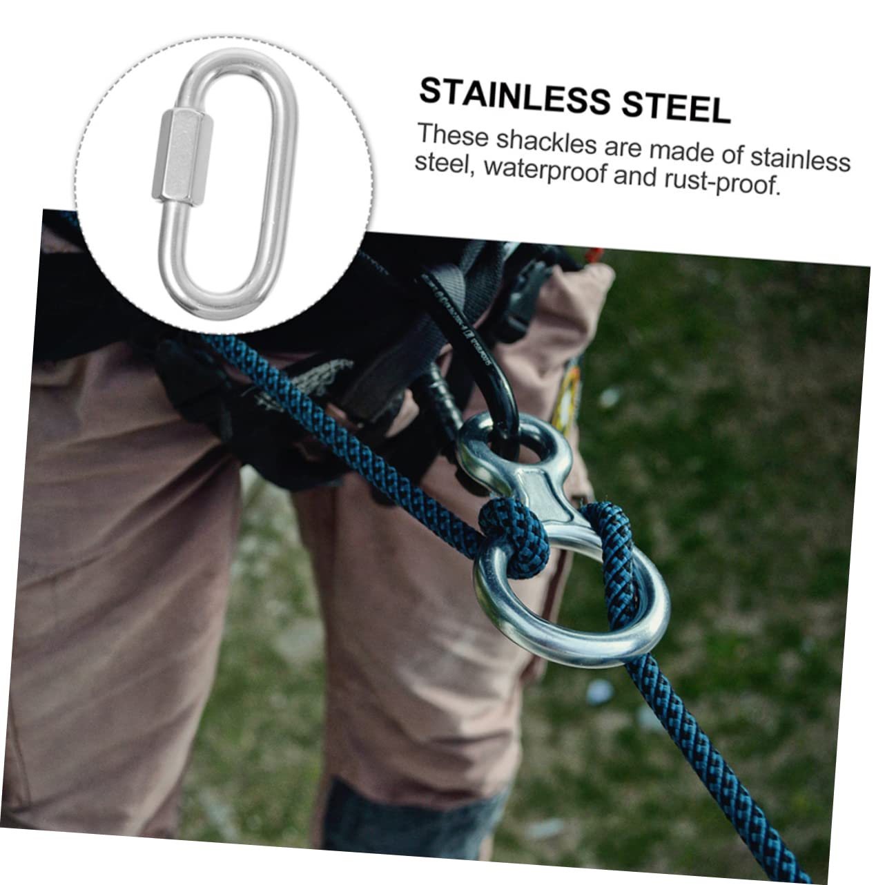 BESTYASH Rope Connector for Trailer Swing 10pcs M5 Chain Link Stainless Steel Adapter