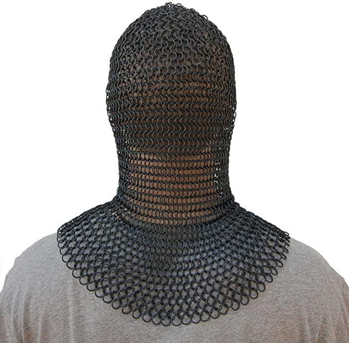 Armory Replicas Medieval Chainmail Coif Armor, Mild Steel, 18.75 Inches Silver - Image 2