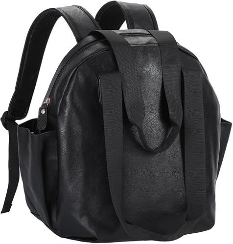 Elegante mochila de pañales, bolsa de pañales de cuero de gran capacidad para viaje, bolsa de pañales para mamá papá, bolso de hombro, impermeable,