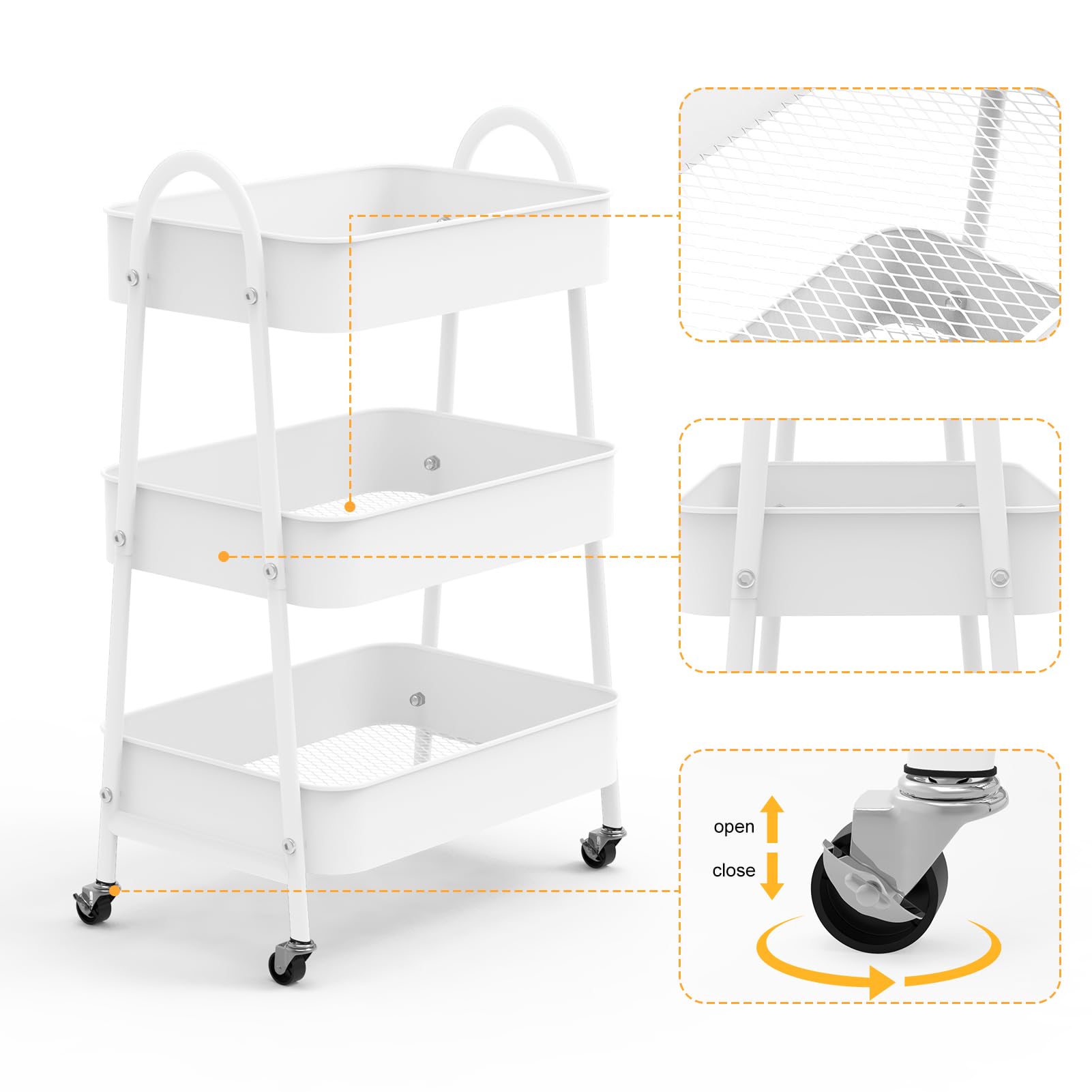 Urackify Carrello portaoggetti per varie applicazioni, carrello in