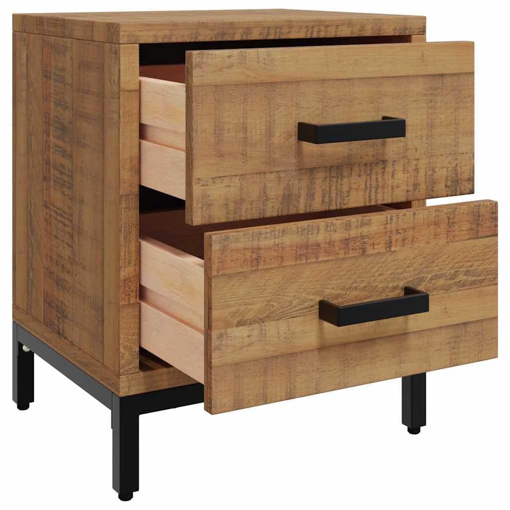 Table de chevet étroite en pin massif et stable lot de 2