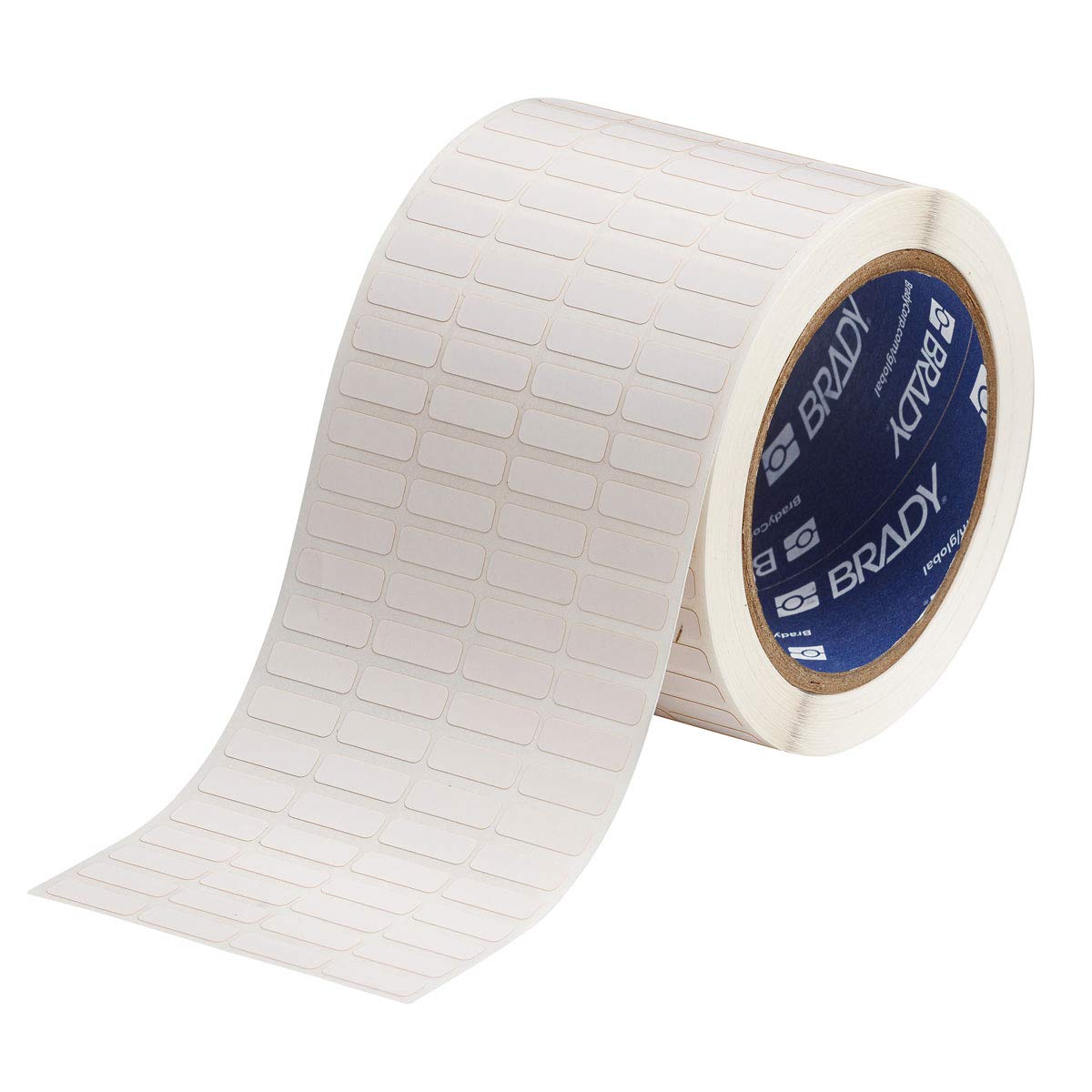 BradyTHT-1-718-10 B-718 High-Temperature ESD Industrial Polyimide Barcode Label, Gloss, 0.250" H x 0.750" W, White, 4 Quantity per Row, 10000/Roll (Pack of 10000)