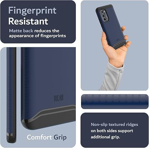 Miniatura 5 de TUDIA DualShield Merge - Funda protectora para Motorola Edge 2022, a prueba de golpes, grado militar, delgada, antideslizante, de doble capa,