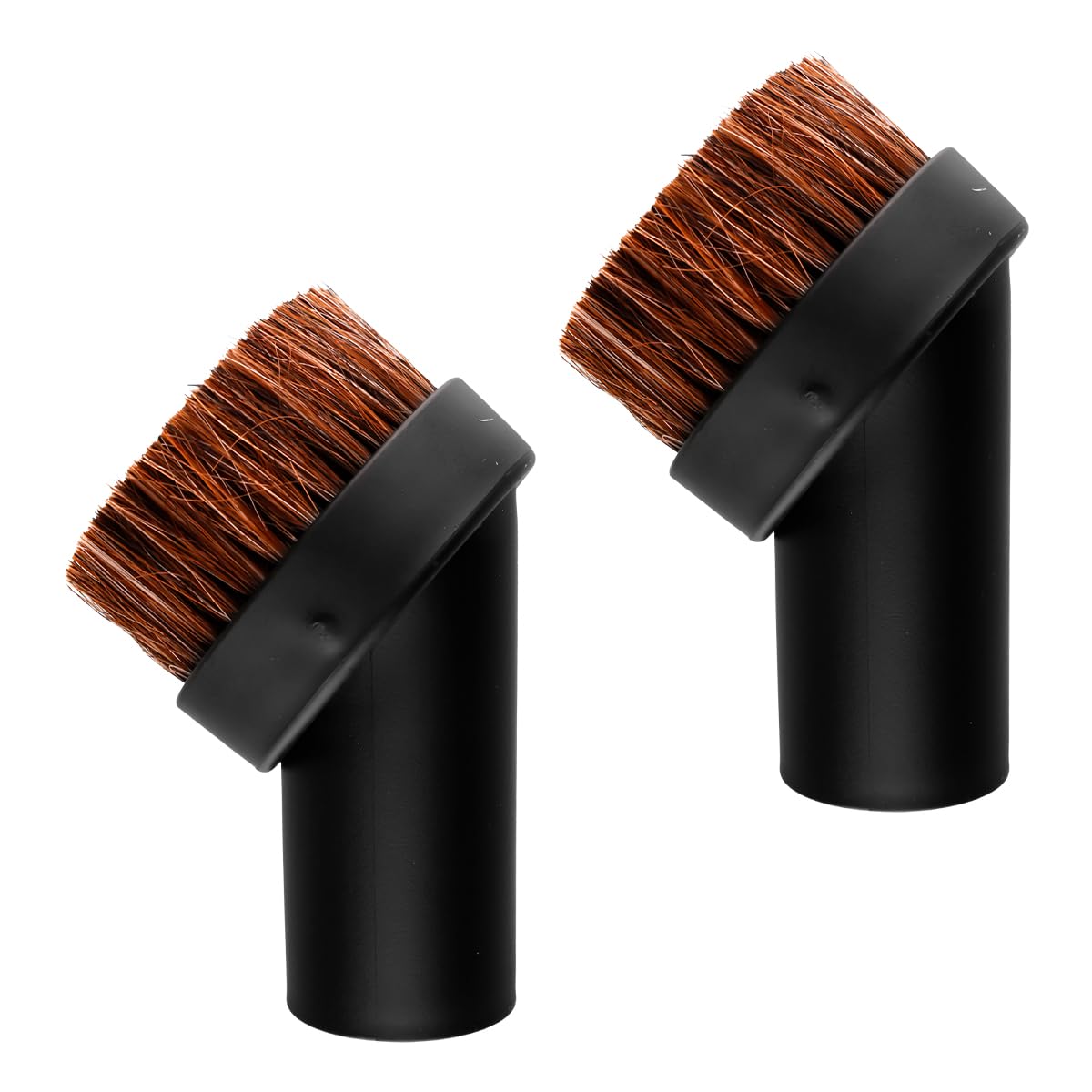 Lotsdonxia Black 2 Pcs Universal Vacuum Brush Attachment With Soft Horse Hair Bristles, Round Dust Brush And Hose Adapter For Efficient Cleaning Of Floors, Furniture, Cars Or Narrow Spaces