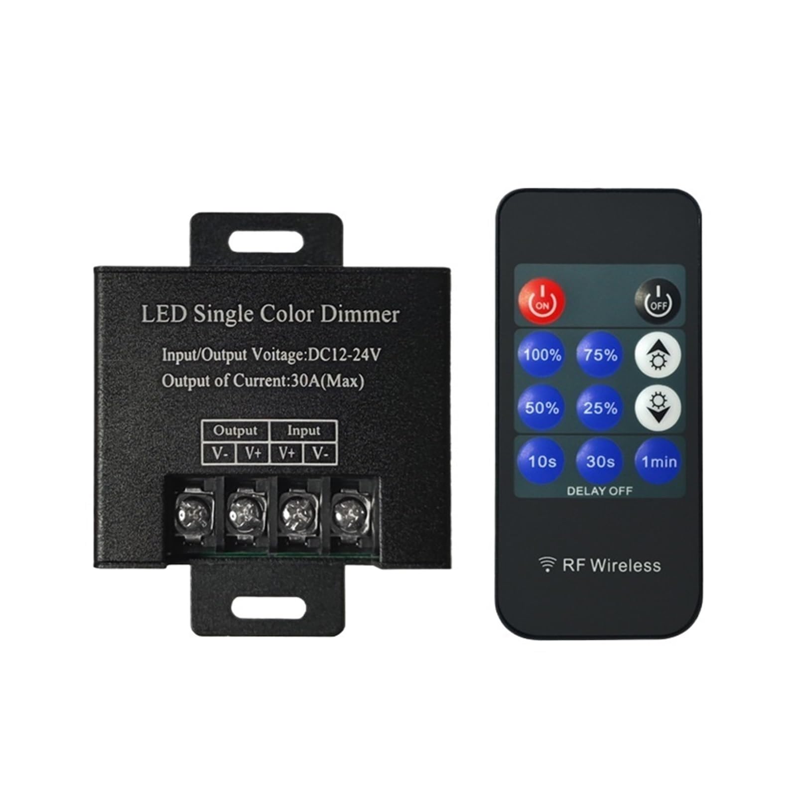 DC12V-24V 30A kontroler ściemniania LED 11-klawiszowy RF bezprzewodowy pilot zdalnego sterowania do 5050 3528 jednokolorowa taśma świetlna LED (nero)
