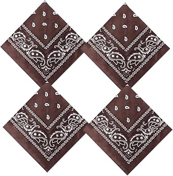4PCS Colored Bandana for Women Men Paisley Square Cowboy Multi-purpose Headband Hair Scarf Handkerchief Head Wrap
