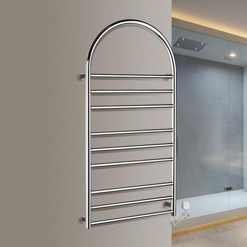 LUNEZY Electric Heated Towel Rack 120w 3-5 Minutes Rapid Temperature Rise One Button Waterproof Switch Energy Saving Wall Mounted Stainless Steel Radiator
