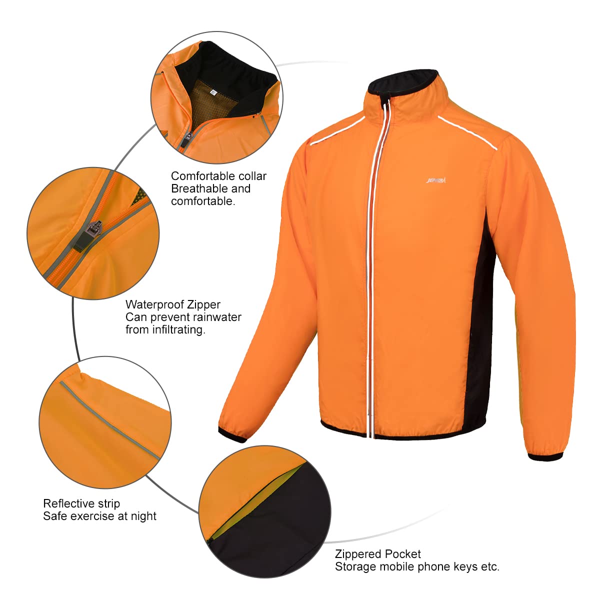 Chaqueta Cortavientos Ciclismo Hombre MontañIsmo Reflectante Abrigo Transpirabl Ropa Deportiva Exteriores ProteccióN UV Manga Larga Correr Resistente Al Viento Yal Agua