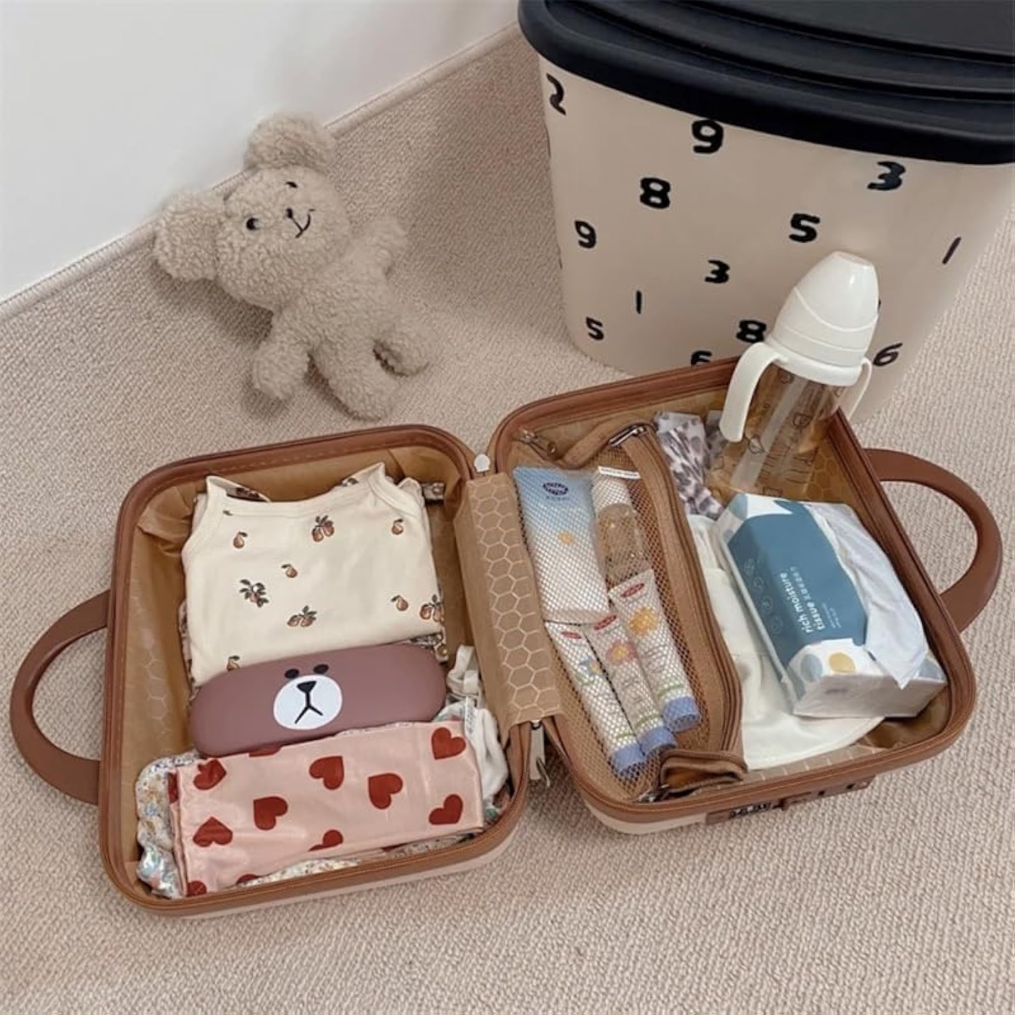 Mini Hard Shell Travel Makeup Case with Divider