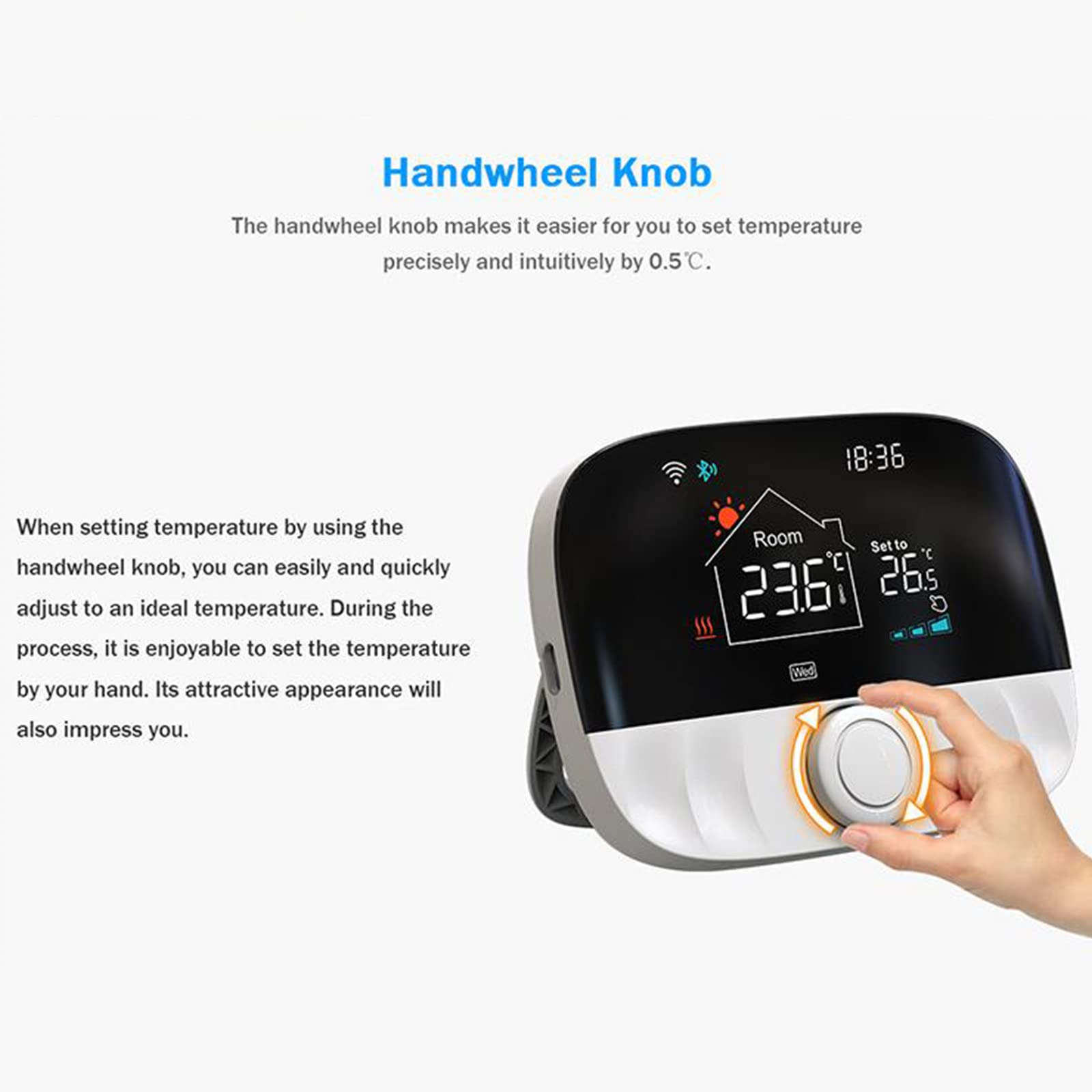 burko Termostato WiFi inteligente con aplicación y control de voz pantalla LCD colorido termostato inteligente termostato de ambiente programable digital