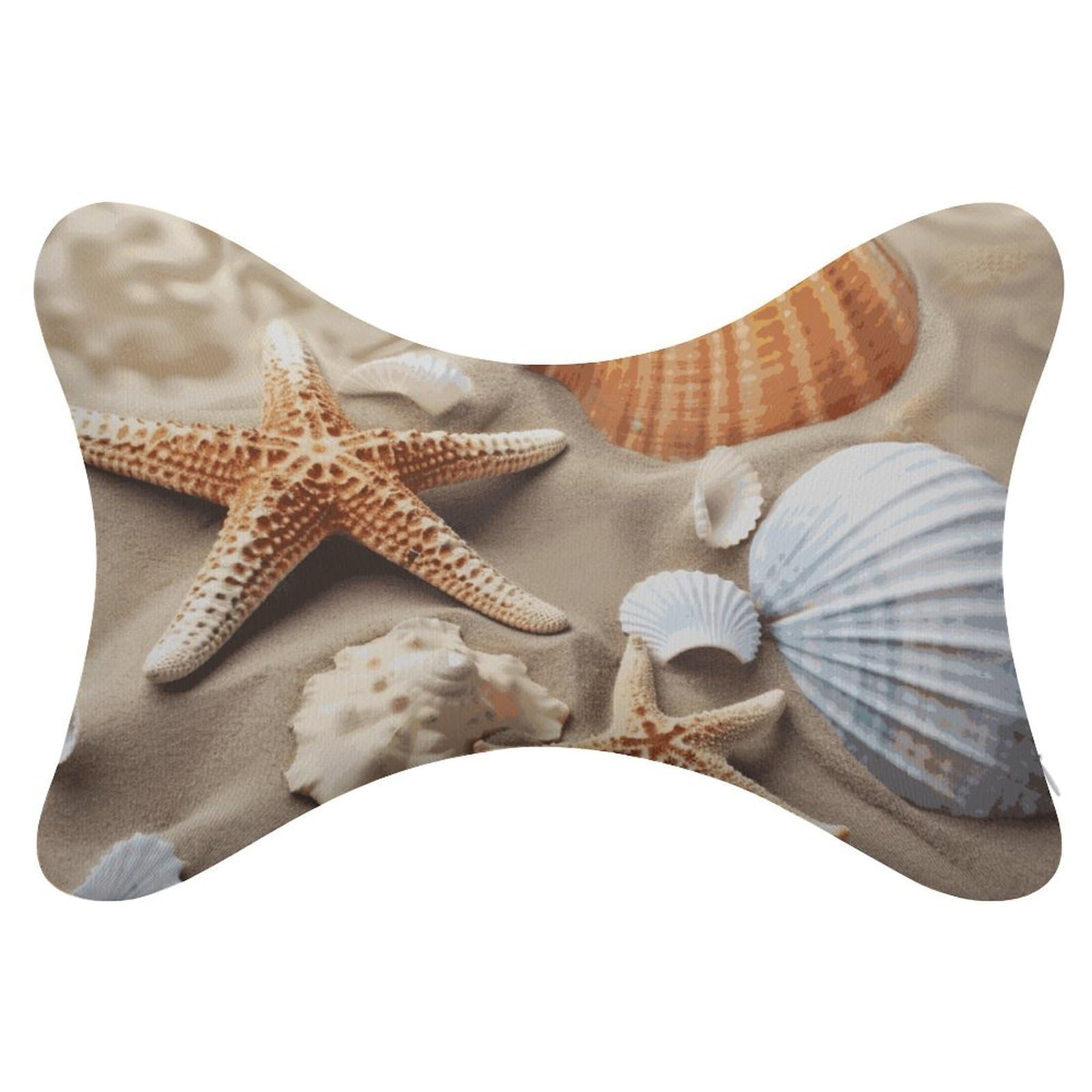 Adfgyerh Style Sea Shell Starfish Pillow ，Memory Foam Pillow Core，Cushion,Provide Neck Support，Car Pillows For Travel Car Seats And Home Offices.