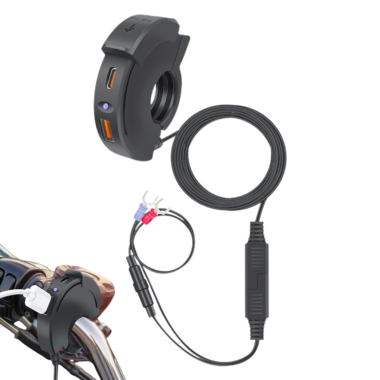 USB Motorcycle Charger Port | SAE to USB Motorcycle USB Phone Charger,Motorcycle USB Socket Waterproof,Motorcycle USB Charger,Waterproof Dustproof Motorcycle Phone Charger for Phone Navigator GPS