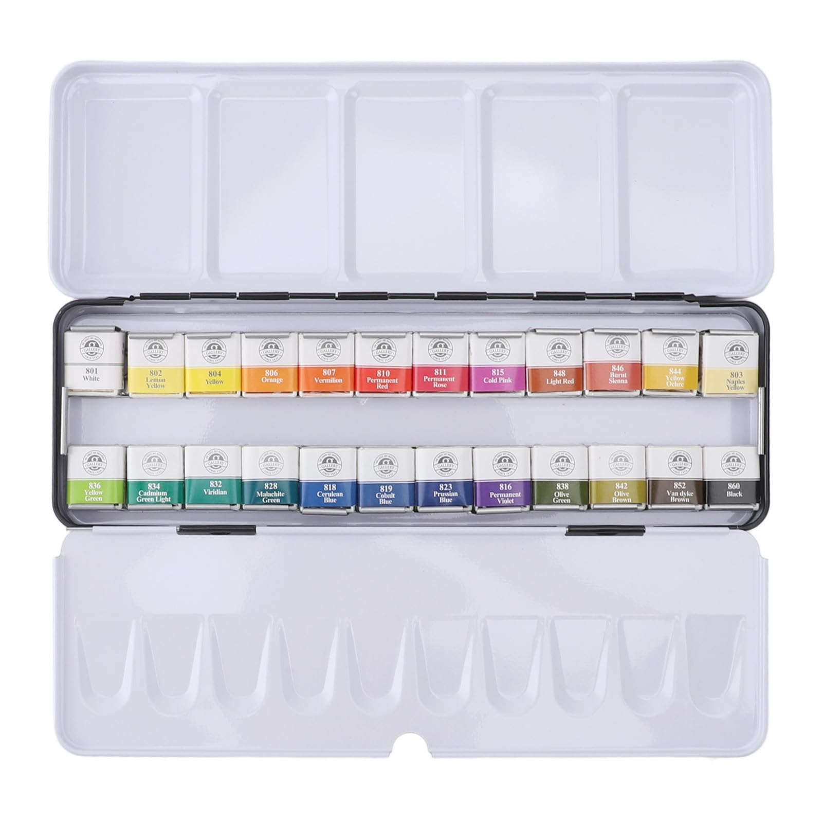 CDQL Aquarellfarben-Set, 24 Farben, Hochwertiges, Festes Aquarell in Blechdose, Paletten-Set, Kunstpigment-Set, 24 Lebendige Farben (24 Farben)