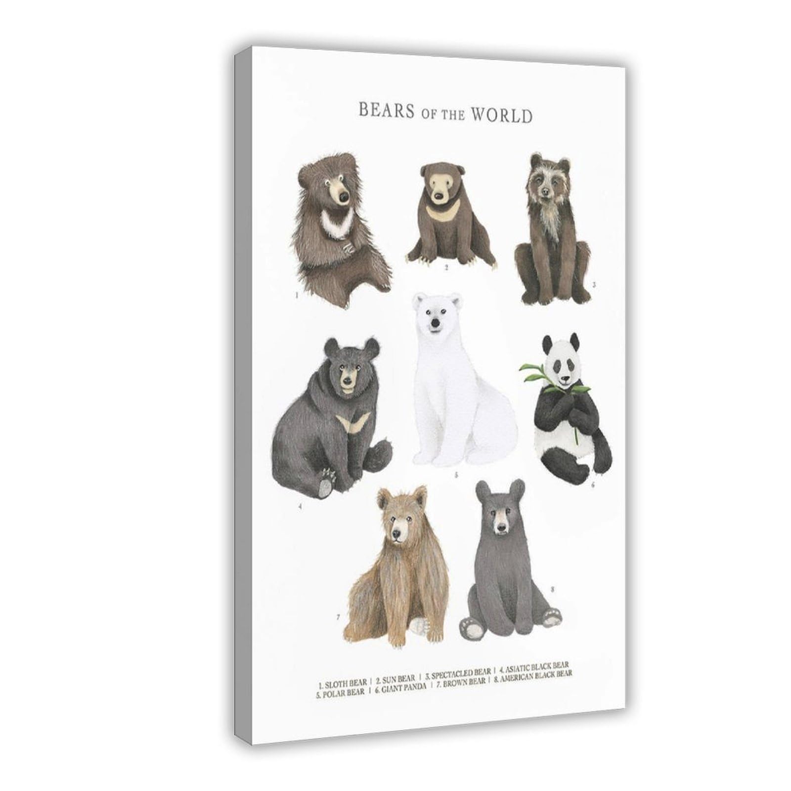 Bareronor Bear Conservation Art Poster Canvas Poster Bedroom Decor Landscape Office Room Decor Gift 16" L X 24" W