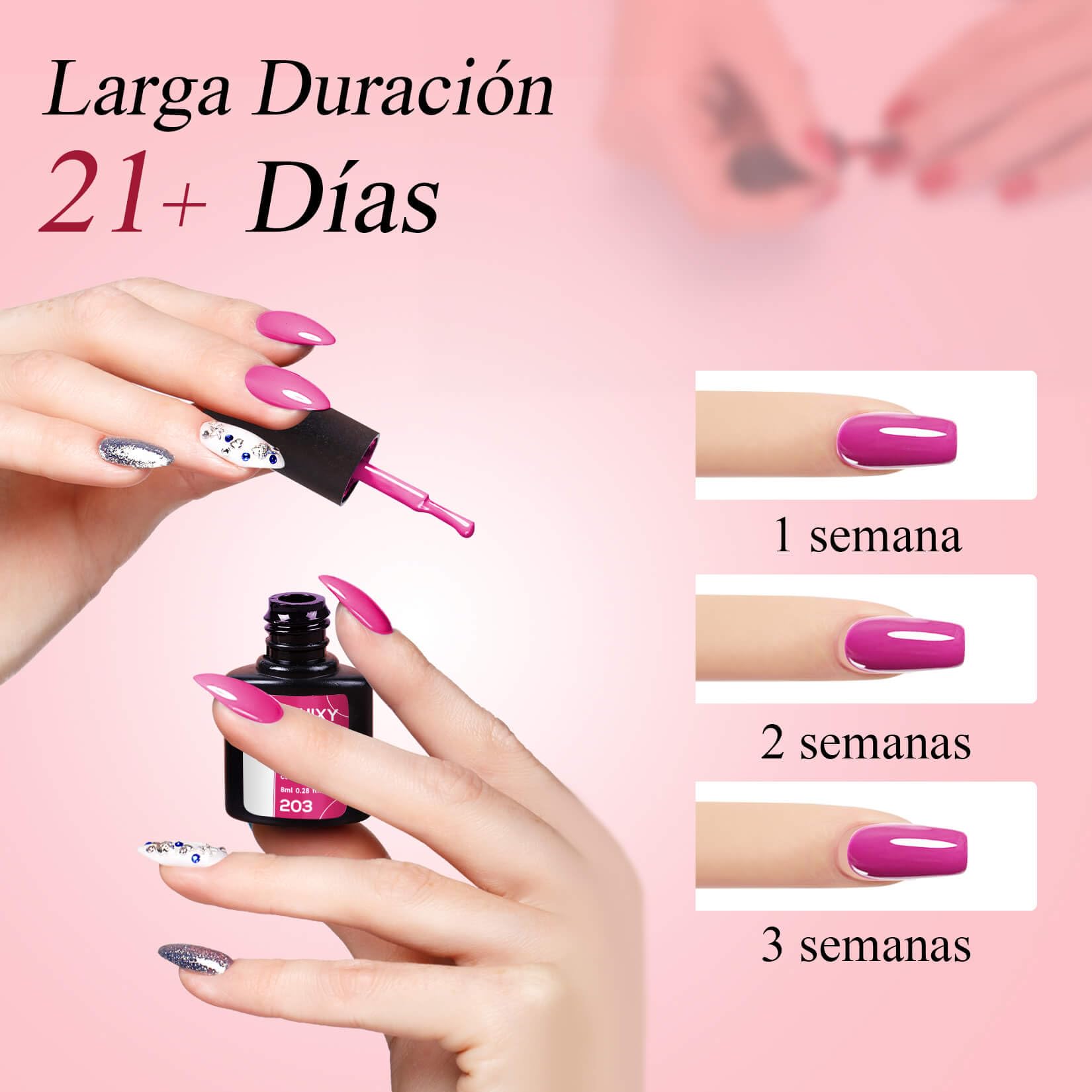 Kit Uñas Semipermanentes Phoenixy 40 Colores Esmalte Semipermanente con Lámpara 48W U V/LED Uñas Semipermanentes Kit Completo con Accesorios