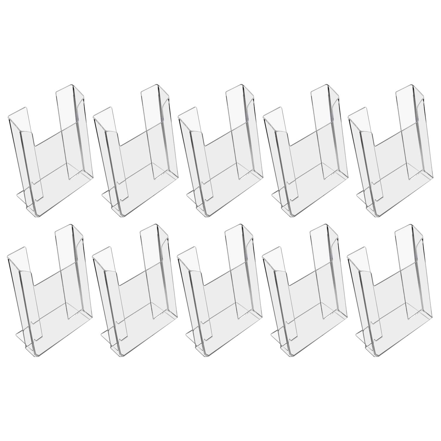 HMF 46961 Soporte para Folletos de Acrílico | 10 Piezas | DIN A5 Vertical | Transparente