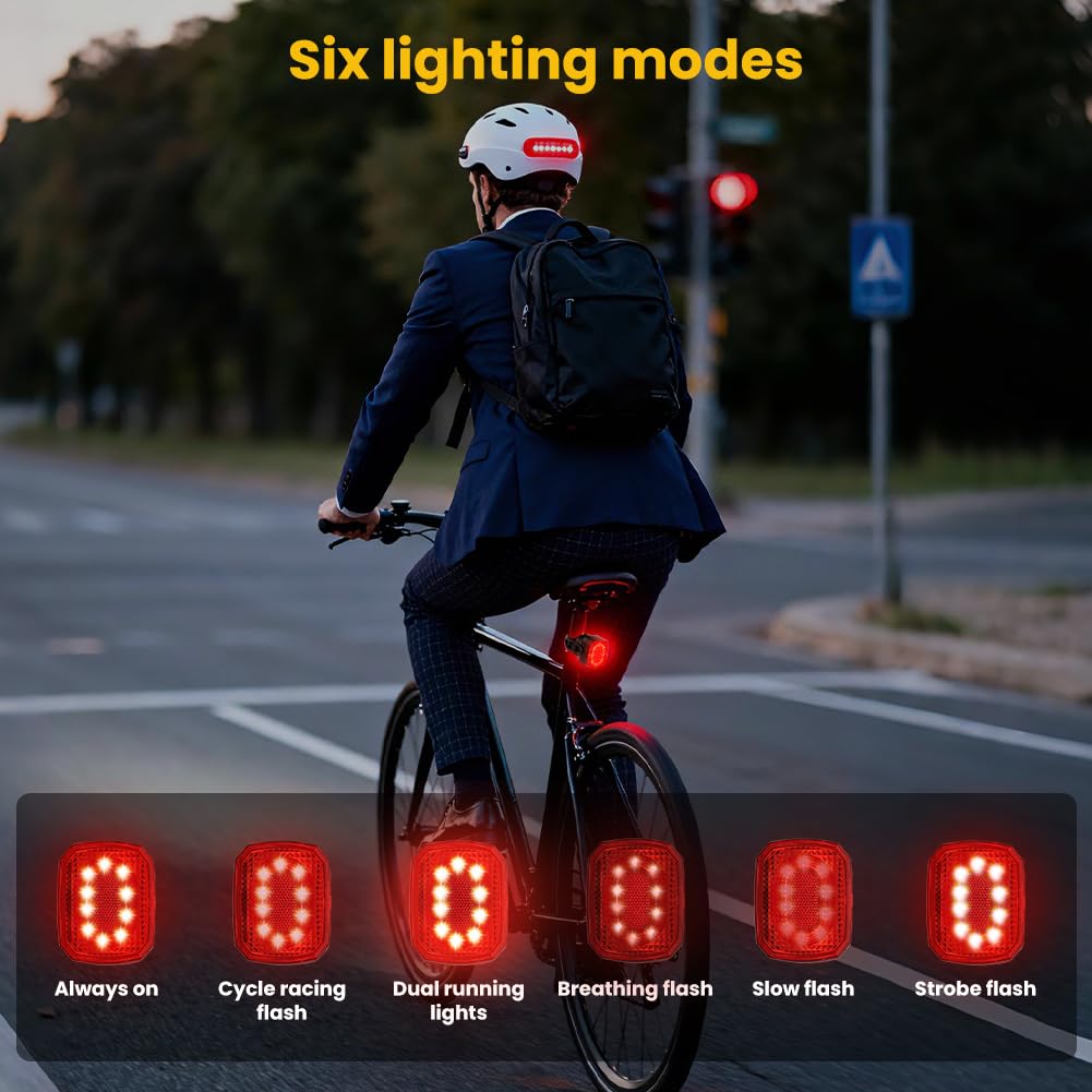 Ainiv Luci Posteriori per Bici, USB Ricaricabile, Rilevamento dei Freni, Supporti a Sgancio Rapido per Sella & Reggisella, ON/off Automatico per Bici da Strada e Mountain Bike