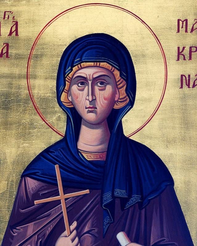 Saint Macrina icon, Handmade Greek Orthodox icon of St Macrina The