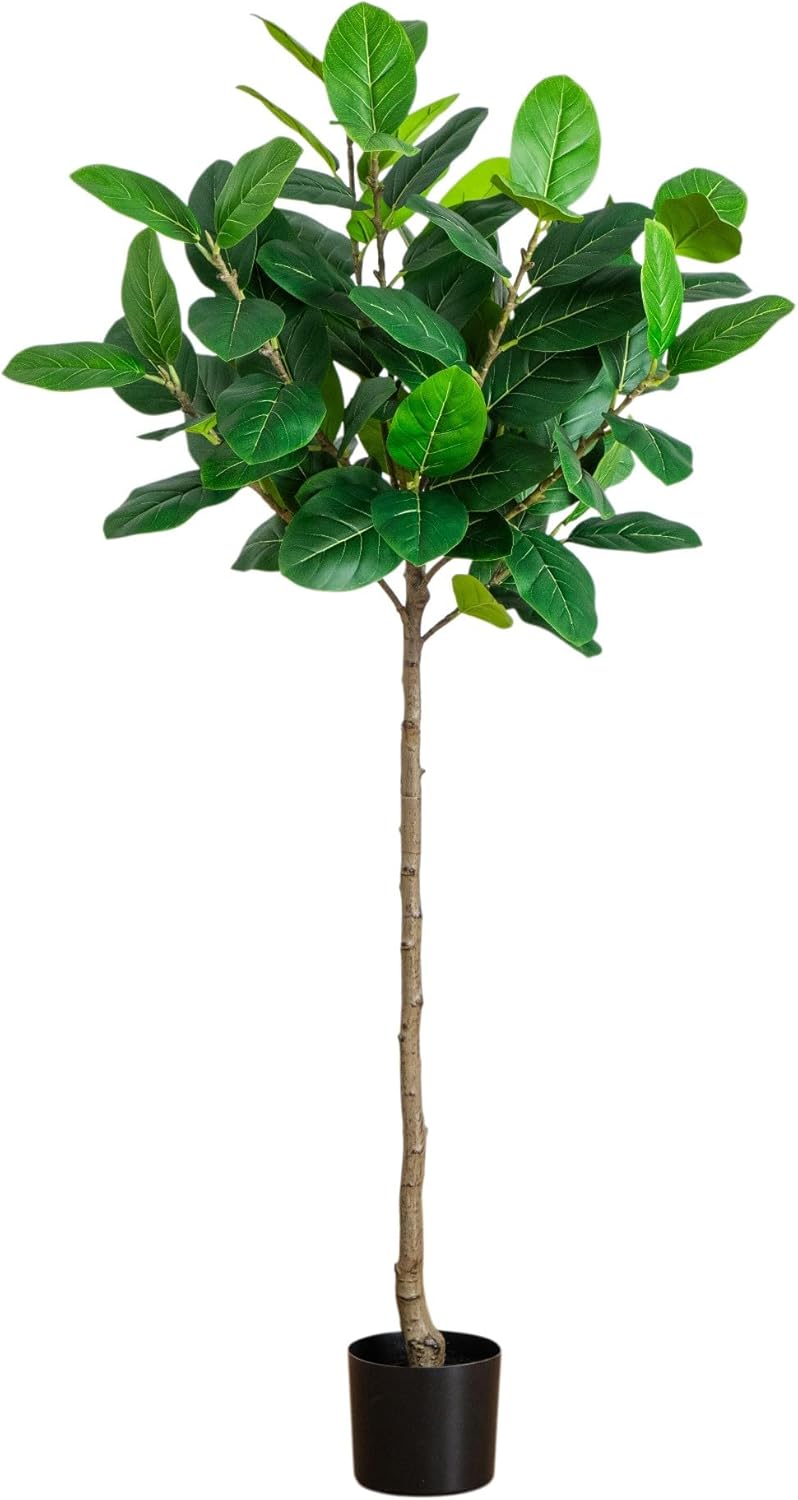Nearly Natural 5ft Artificial Petite Audrey Ficus Tree - Indoor Fake Tree for Home Decor - Lifelike Greenery - Bendable Branches