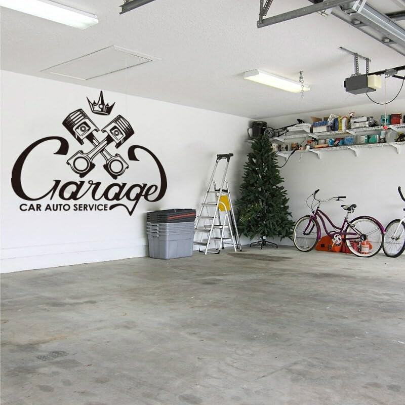 GADGETS WRAP Vinyl Wall Decal Car Auto Service Garage Piston Crown