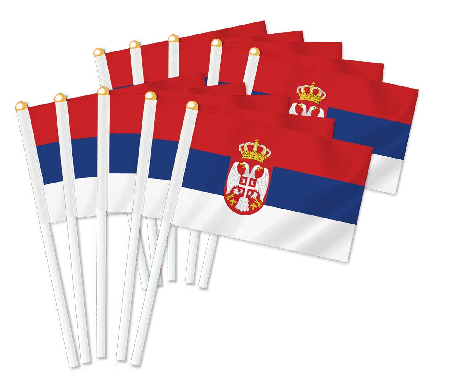 25 PCS Serbia Handheld Flag,Serbian Decor Hand Held Flags,Decoration Banner — image 1