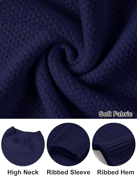 Image of MEROKEETY Women's Turtleneck Long Sleeve Sweater 2025 Fall Cozy Knit Loose Casual Trendy Pullover Tops Winter Clothes
