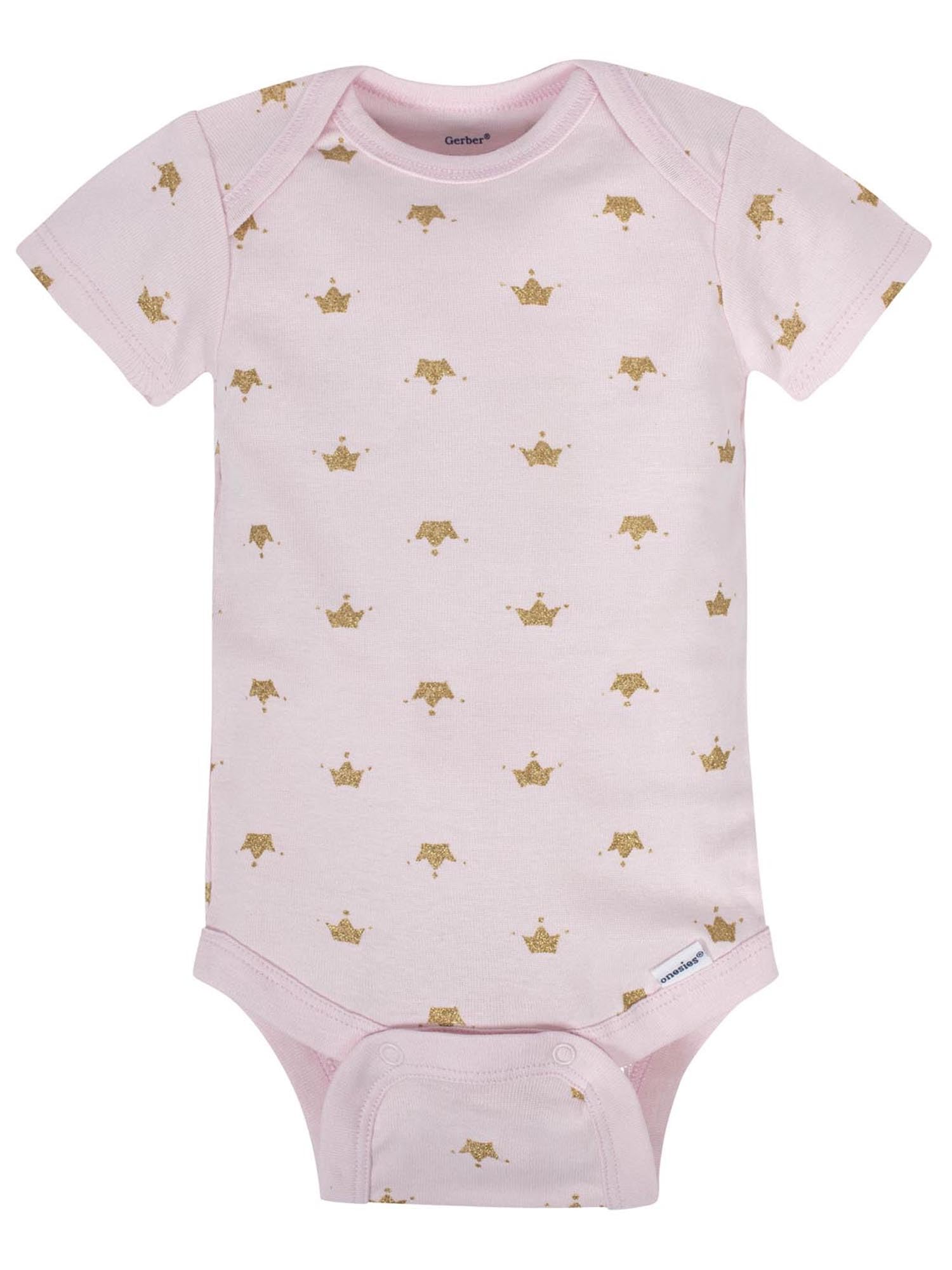 Gerber Baby Girl's 8-Pack Short Sleeve Onesies Bodysuits