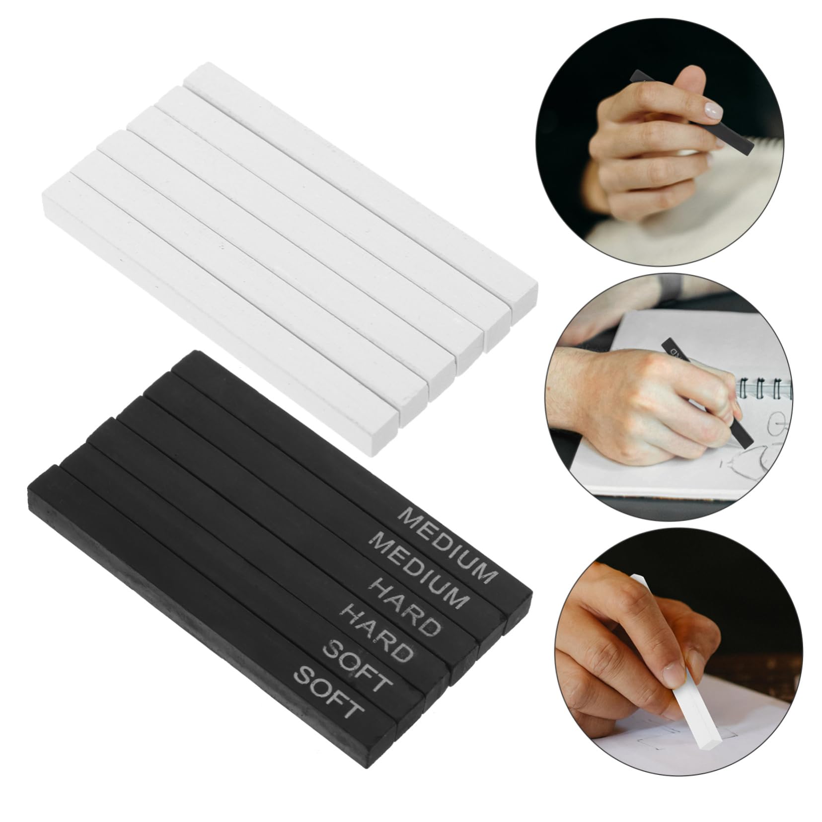 NUOBESTY 5sätze Professionelle Zeichenkohle-sticks Für Künstler Komprimierte Kohlenstifte Highlights Für Präzises Skizzieren Und Zeichnen Für Kunststudenten Und Profis