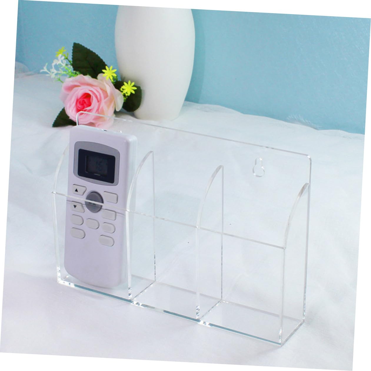 Amosfun Juego de 2 Soportes de Pared de Acrílico Transparente para Organizar Mandos Tv en Casa y Oficina Alta Resistencia y Diseño Multiusos
