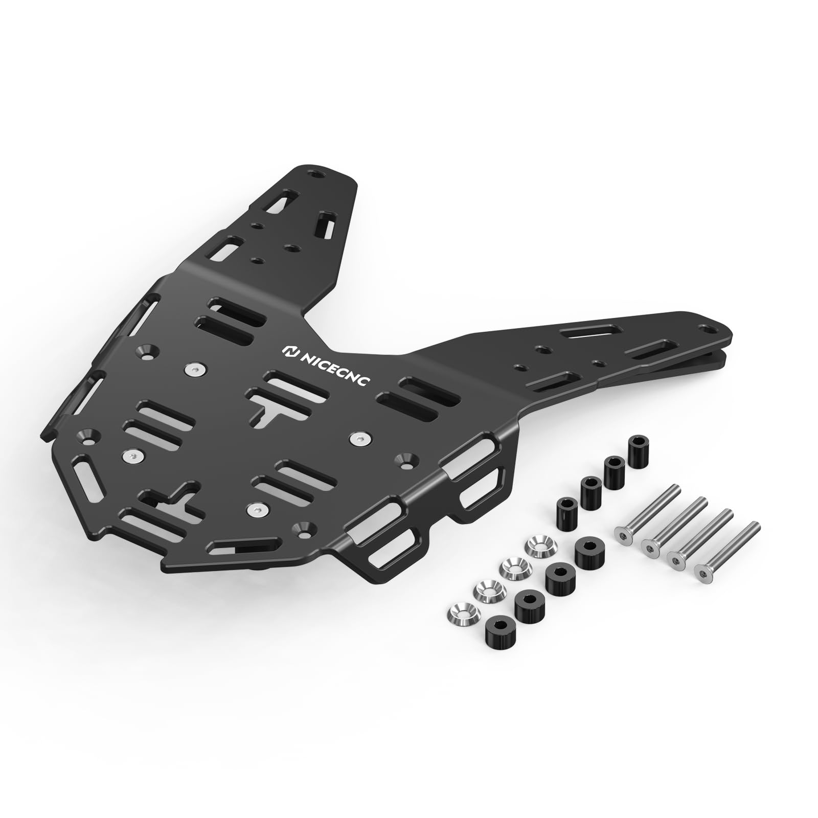 NICECNC Schwarzer Gepäckträger für Motorräder, kompatibel mit der 690 Enduro R (Baujahre 2019–2023) sowie mit der ES/SM 700 (Baujahre 2022–2023)