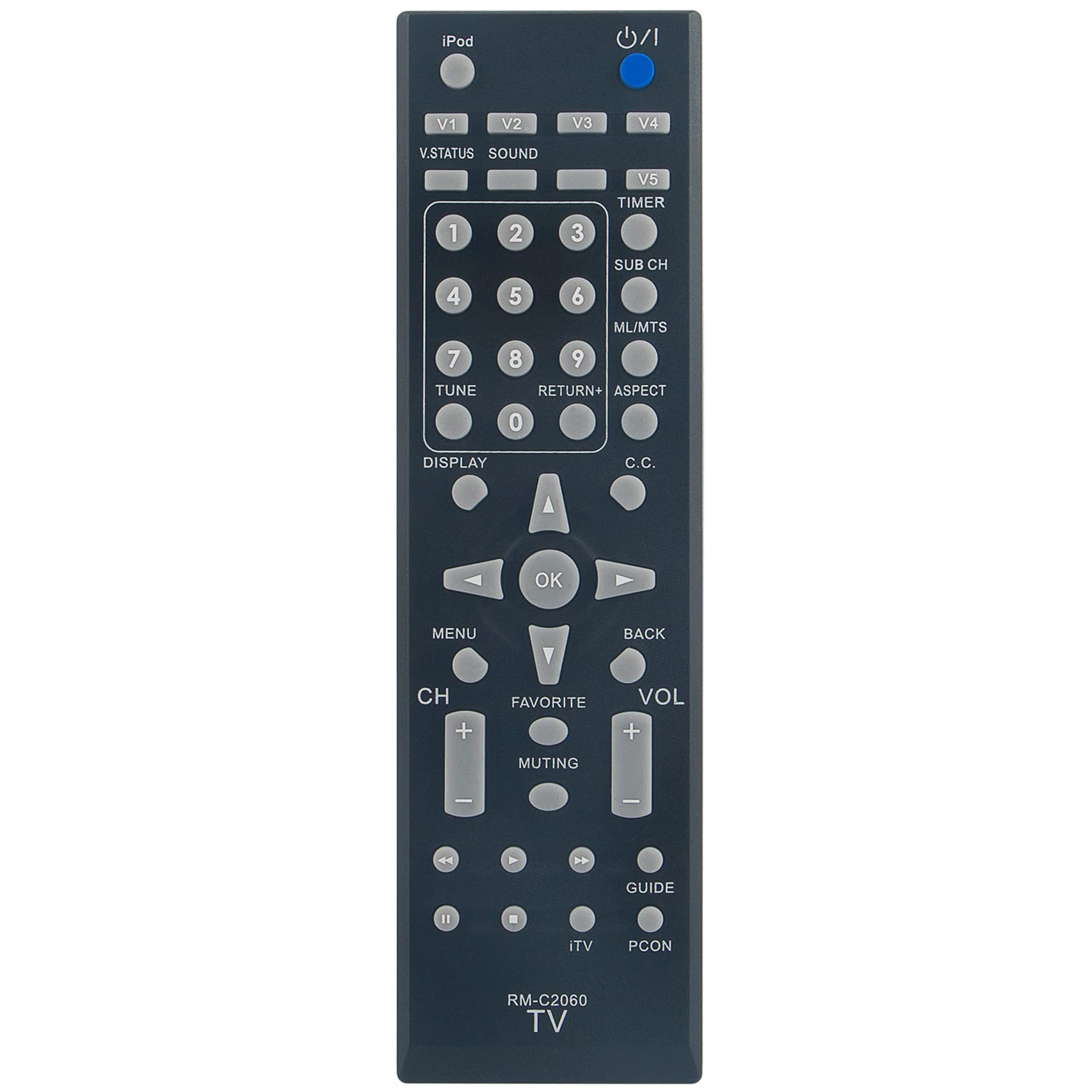 RM-C2060 Replacement Remote Control fit for JVC TV LT-32P510 LT-42P510 LT-42PM51 LT-46P510 LT-46PM51 LCT2614-001B-A 0610TMH-MW-ST