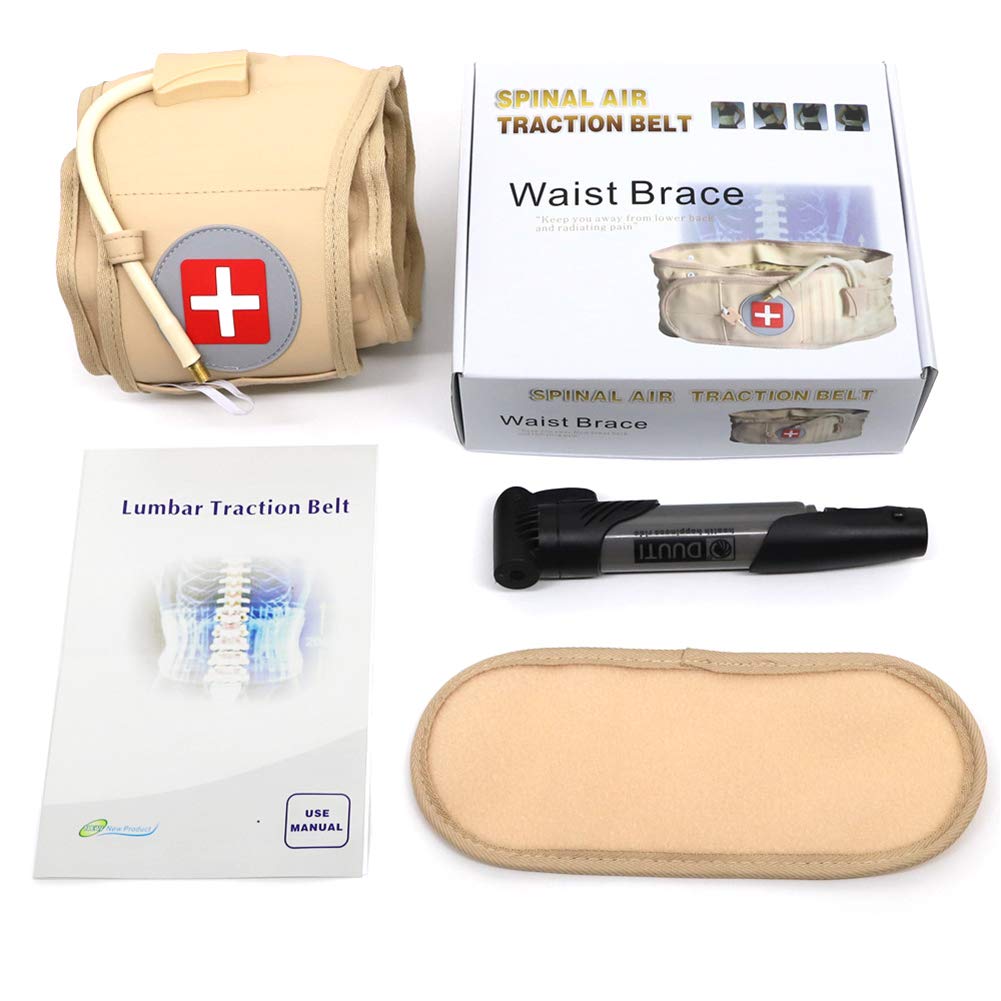 Newooh Ceinture lombaire de décompression pour le dos avec support lombaire, dispositif de traction pour femmes et hommes, taille unique pour tour de taille de 29 à 49 pouces