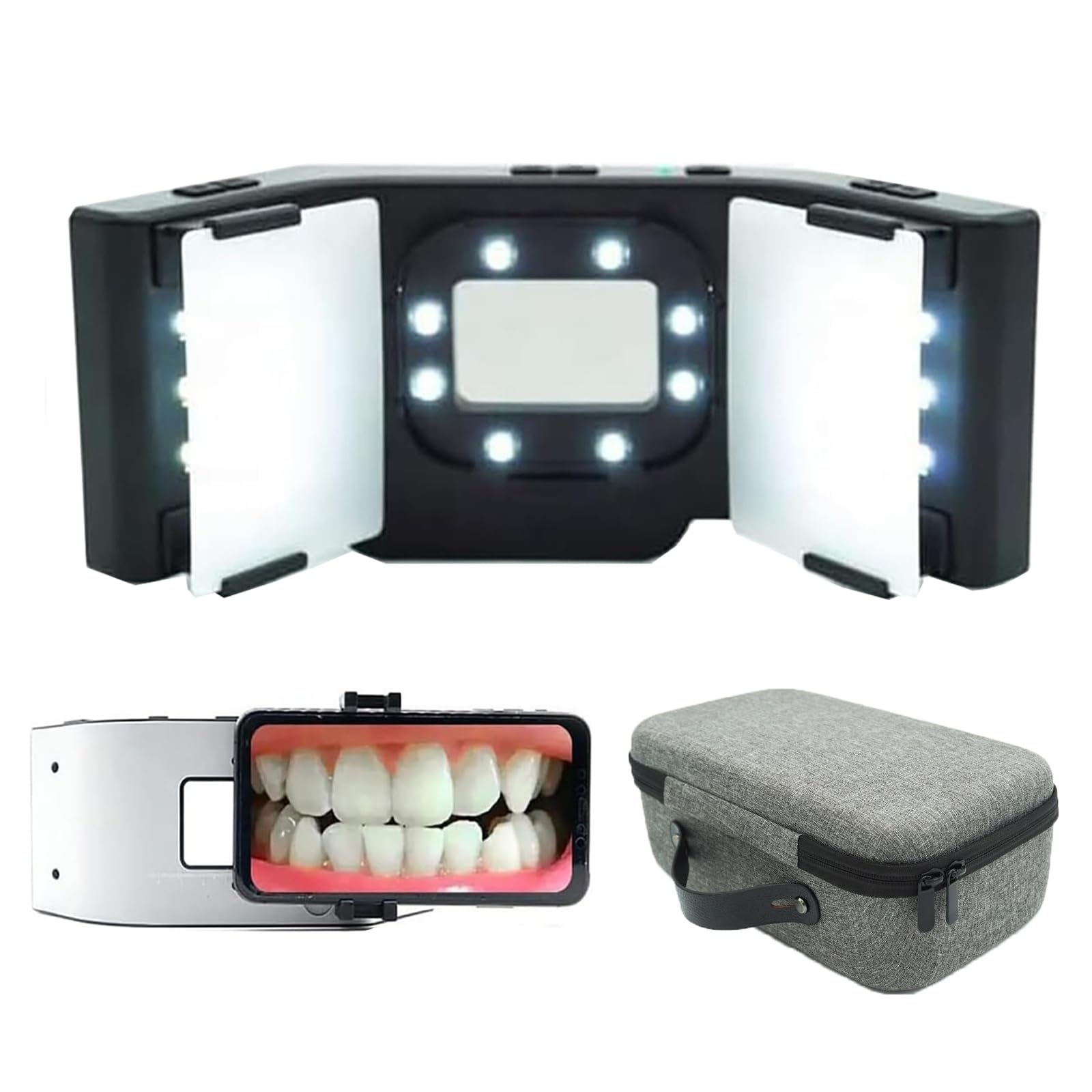 Luz de fotografía dental móvil, control de brillo de 3 engranajes, soporte extraíble para tratamiento de odontología, clínicas, hospitales