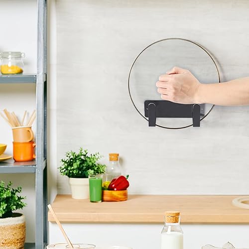 Miniatura 5 de YOUGRIDDA Estante para tapa de olla, soporte organizador de tapa de sartén de acero inoxidable 304 montado en la pared, autoadhesivo 3M, herramienta