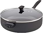Farberware Dishwasher Safe Nonstick Jumbo Cooker/Saute Pan with Helper Handle - 6 Quart, Black