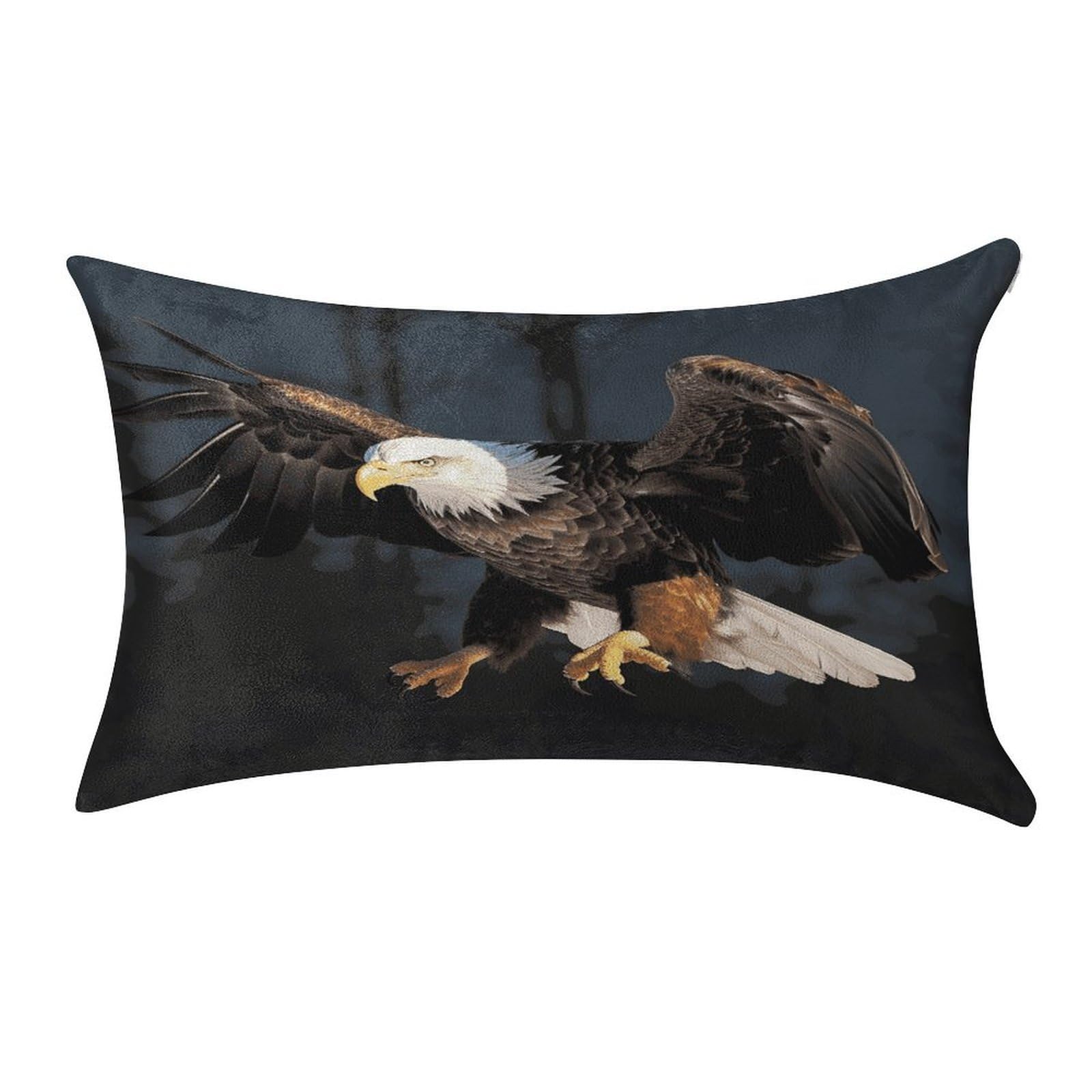 FekiLoot Bald Eagle Pillow Covers Luxury Velvet Oblong Pillowcases Rectangular Throw Pillows Case Decorative Velvet Cushion Covers Ultra Soft Lumbar Pillow Shells 12 X 20 in