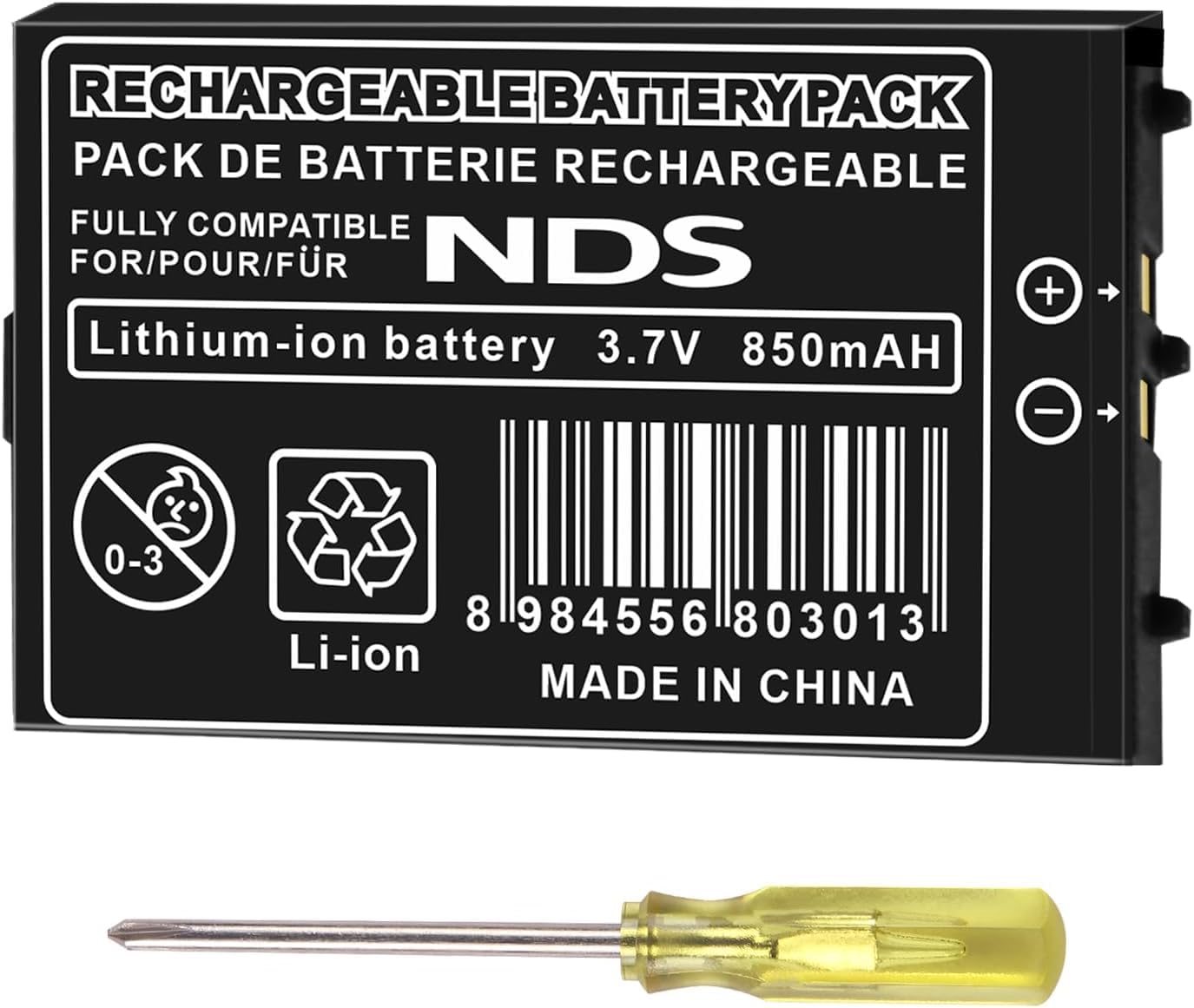 NTR-003 Battery Rechargeable Lithium-ion 850mah Battery for Nintendo DS NDS NTR-001