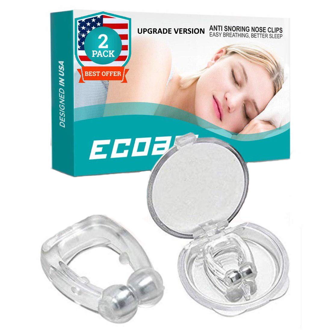 2X Anti Snoring Solution, Professional Anti Snoring Devices, Silent Snore Reducing Aid for Men and Girl, Snore Away Nose Vents, Snore Stopper Nose Clip (2)