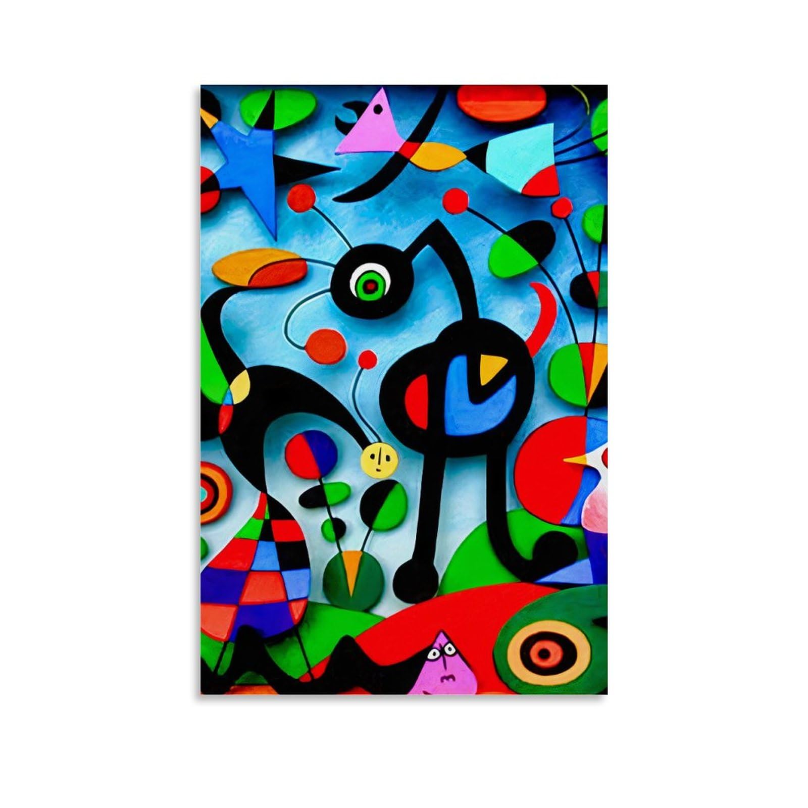 Cambos Unframe-Style Joan Miro Famous Painters' Works（The Garden）Printing Posters Artworks Picture Print Wall Art Painting Canvas Gift Decor Homes Decorative 08X12inch(20X30cm)