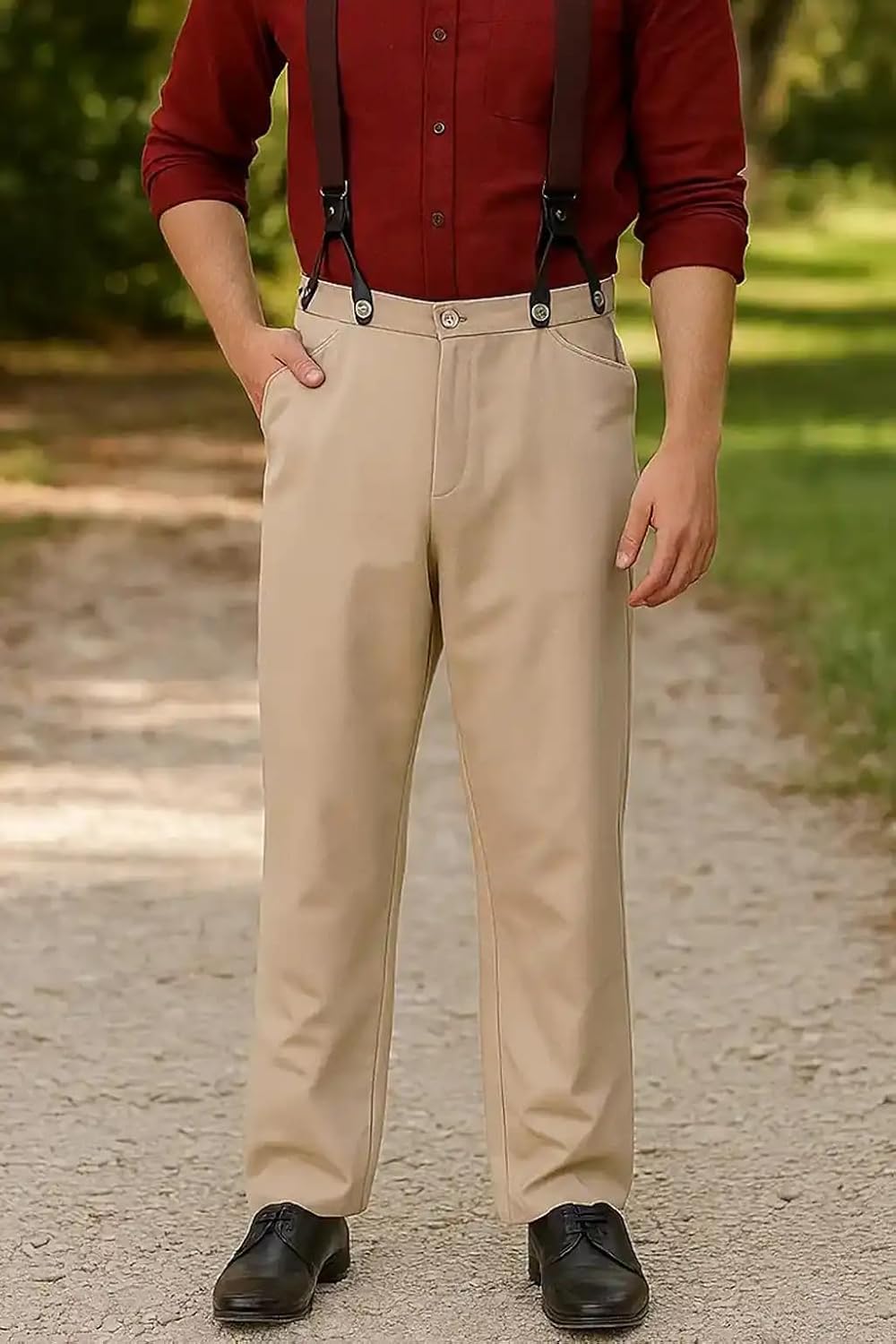 ThePirateDressing Steampunk Cosplay Costume Classic Victorian Men's Pants Trousers - Image 3