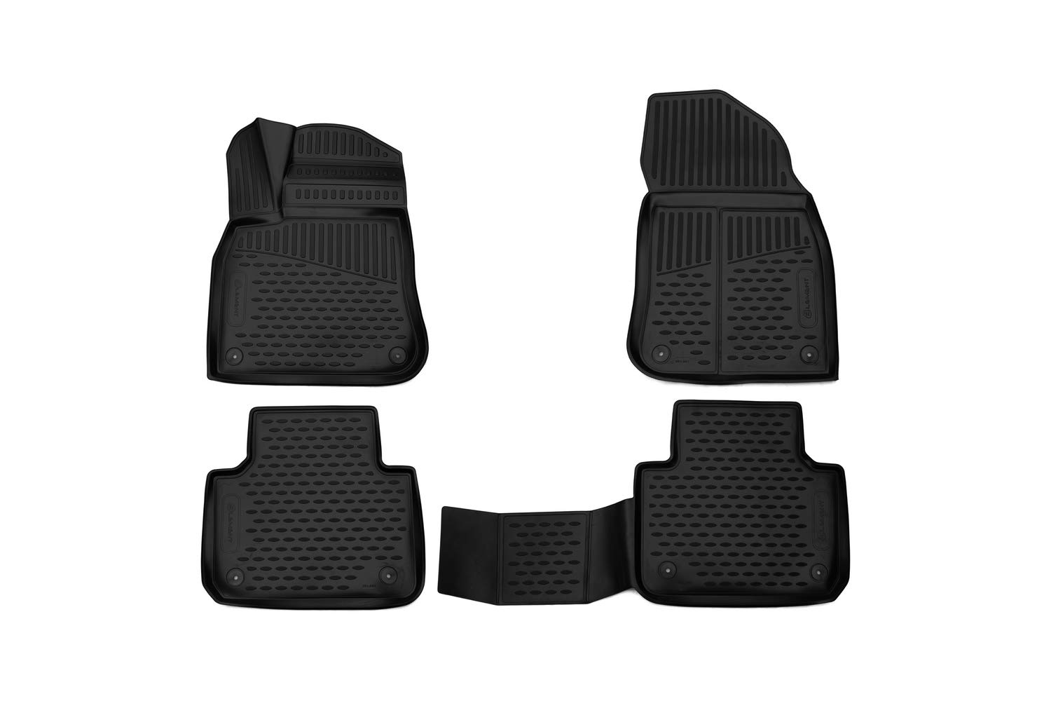 Element EXP.ELEMENT3D5162210k Perfect Fit Premium Anti-Slip Rubber Mats Floor Mats for VW Touareg II Year 18-21 Black